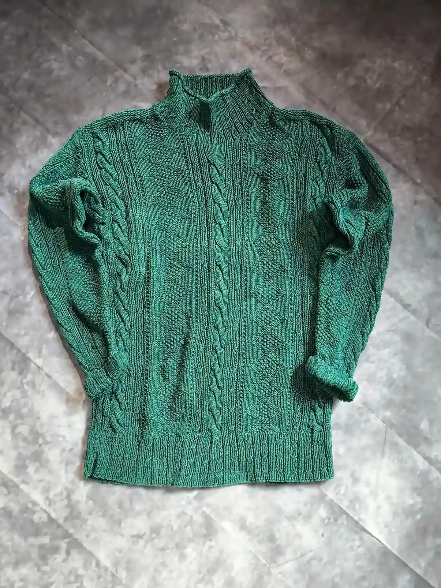L.L. Bean Garbós Kötött Pulóver - Zöld (Női/M)