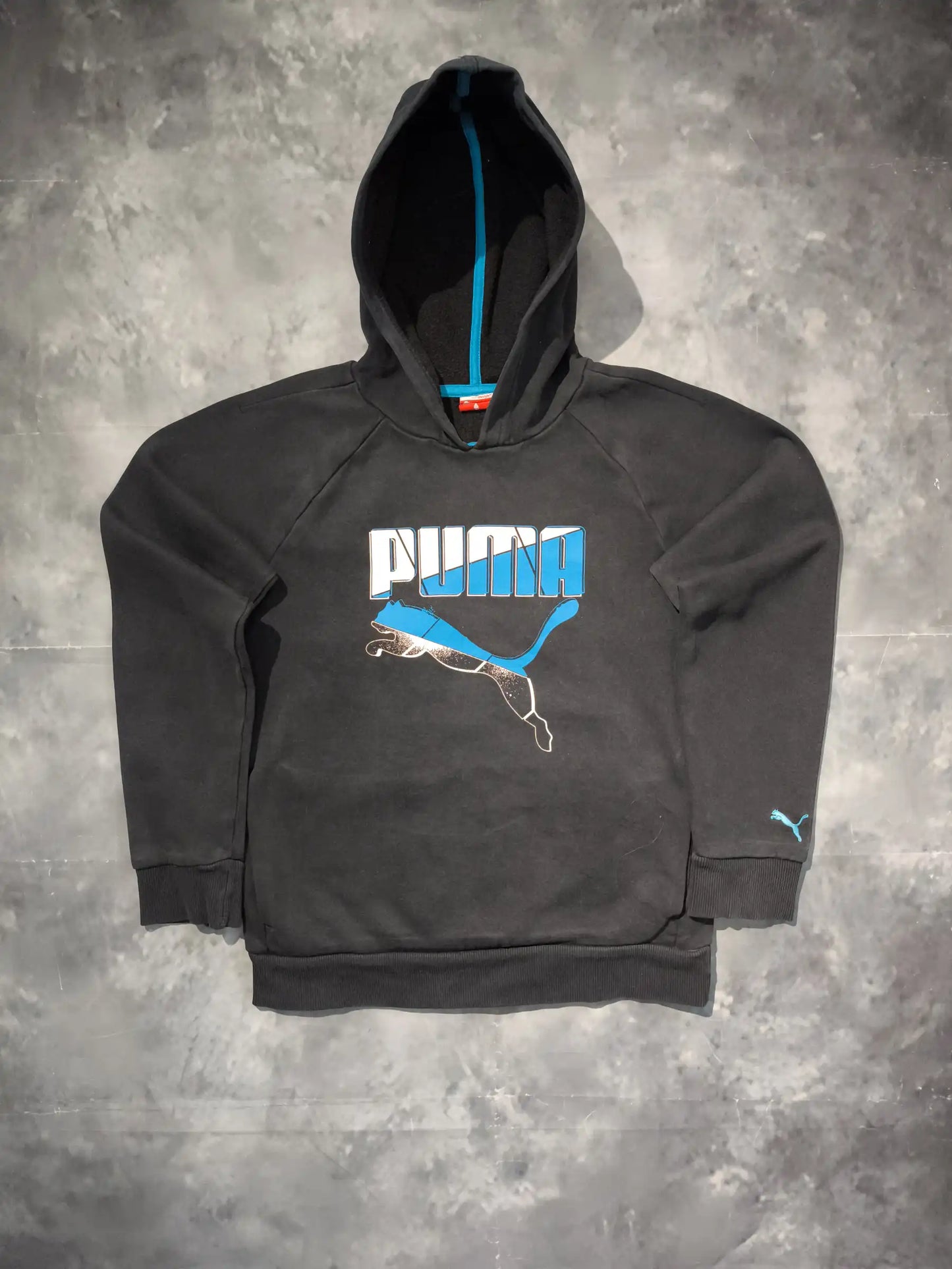 Puma Kapucnis Pulóver Hoodie - Fekete (Gyerek/L)