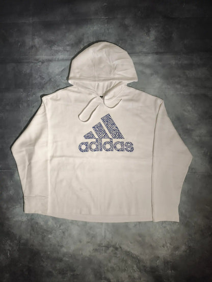 Adidas Big Logo Kapucnis Pulóver Hoodie - Fehér (Női/XXXL)