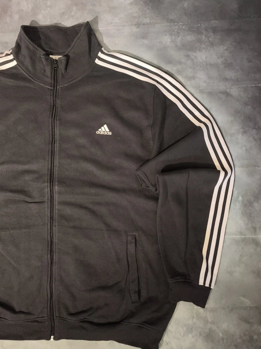 Adidas Cipzáras Kapucnis Pulóver Hoodie - Fekete (Férfi/XXL)