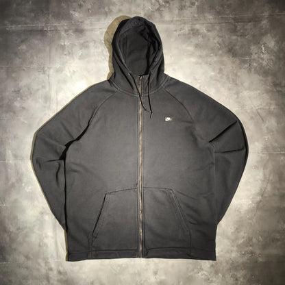 Nike Cipzáras Kapucnis Pulóver Hoodie - Fekete (Férfi/XL)