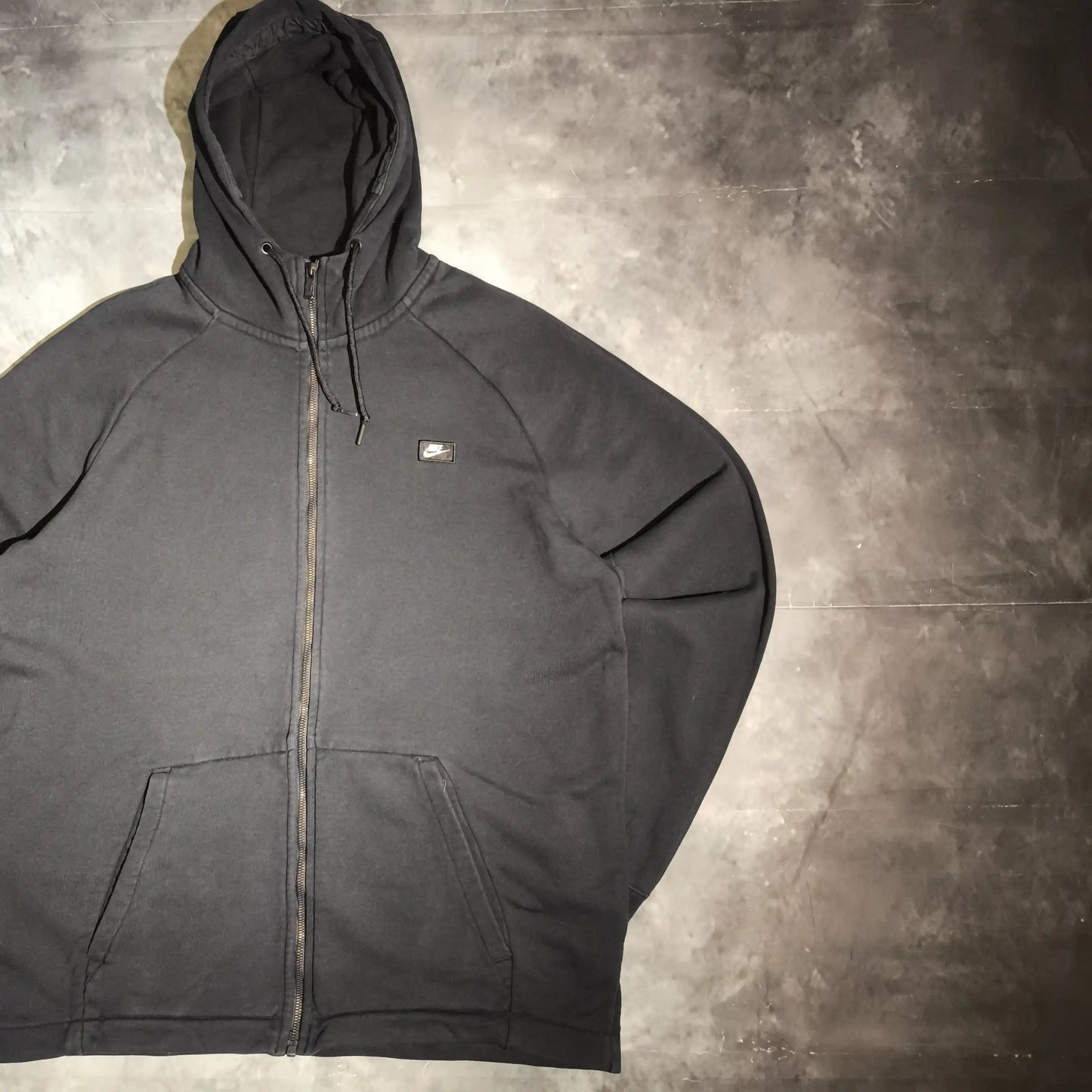 Nike Cipzáras Kapucnis Pulóver Hoodie - Fekete (Férfi/XL)