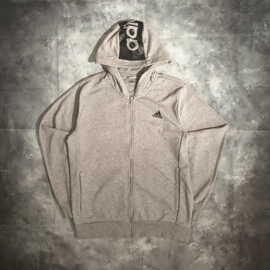 Adidas Cipzáras Kapucnis Pulóver Hoodie - Szürke (Férfi/M)