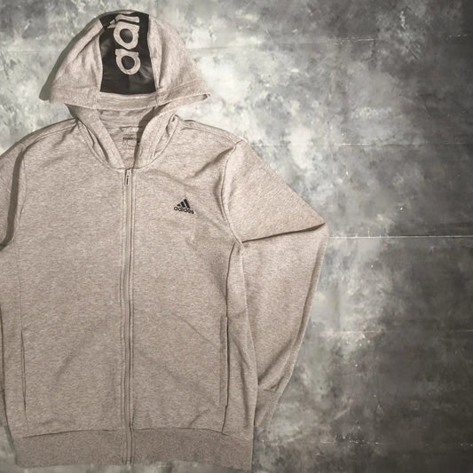 Adidas Cipzáras Kapucnis Pulóver Hoodie - Szürke (Férfi/M)