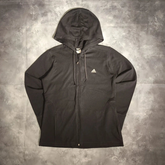 Adidas Cipzáras Kapucnis Pulóver Hoodie - Fekete (Női/XL)