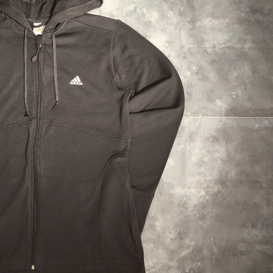 Adidas Cipzáras Kapucnis Pulóver Hoodie - Fekete (Női/XL)