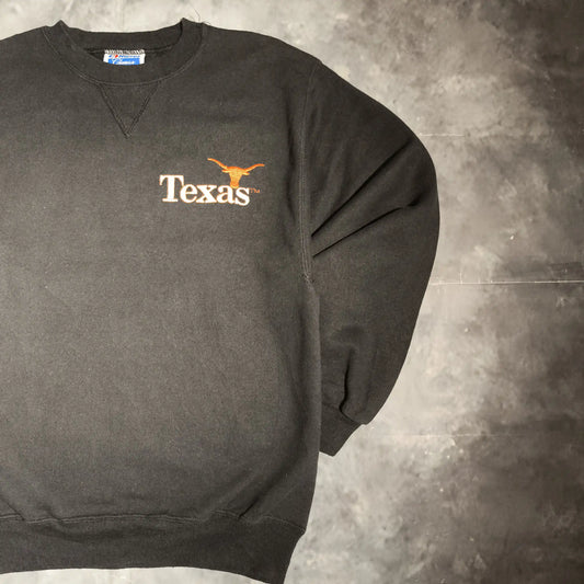 Hanes Texas Longhorns Made In USA Pulóver Sweatshirt - Fekete (Uniszex/M)