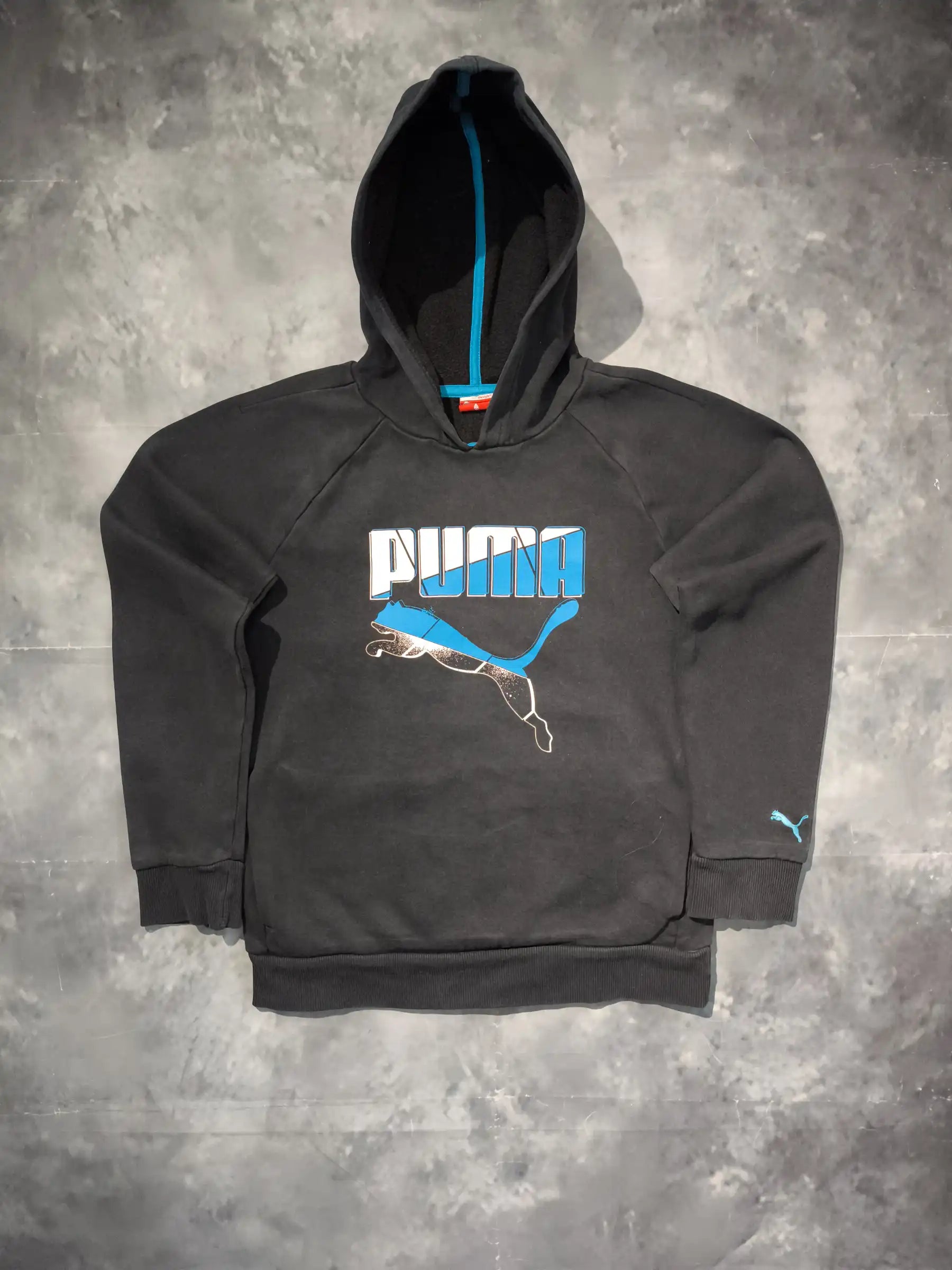 Puma Kapucnis Pulóver Hoodie - Fekete (Gyerek/L)