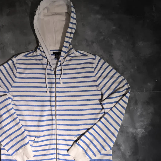 Tommy Hilfiger Cipzáras Kapucnis Pulóver Hoodie - Fehér (Női/XL)